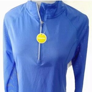 Danskin Now athletic 1/4 zip sz M 8-10 pullover top jacket periwinkle bl…